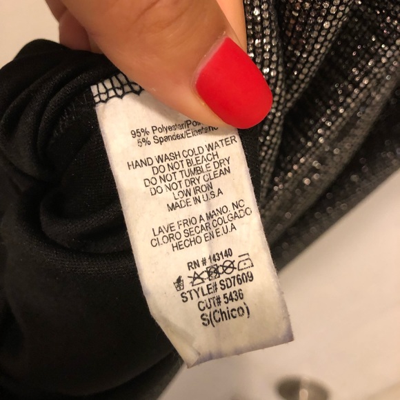 Draped Metallic Midi Dress with Slit - Picture 7 of 8